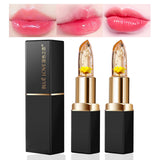 BLUE LOVE Color Changing Flower Lipstick - Hydrating Jelly Lip Balm with Flower, Long-Lasting Moisturizer & Nourishing Lip Gloss (Blue&Gold, 2 Count (Pack of 1))