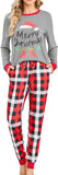 difficort Womens Christmas Pajamas Long Sleeve Pj Set Soft Plaid Pants Sleepwear with Pockets