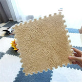 7DAY'S 40pcs 30x30cm DIY Nordic Floor Mat Splicing Carpet Plush Velvet Bedroom Rooms Pink Mat Puzzle Plush Mats Interlocking Carpet Tiles for Commercial and Home
