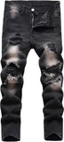 HENGAO Boy's Distressed Ripped Skinny Jeans
