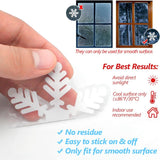 LUDILO 135Pcs Christmas Window Clings Snowflakes Window Decals Static Window Stickers for Christmas Decorations Windows Décor Ornaments Xmas Party Supplies Thanksgiving Party Décor