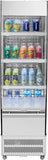 VEVOR Open Air Merchandiser, 3-Tier Shelving Commercial Refrigerator, Grab and Go Display Cooler Refrigerator with Air Curtain, 4 Swivel Wheels, LED Light, for Restaurants, Stores, Office, 7.8cu.ft.