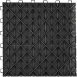 VEVOR Garage Tiles Interlocking, 12 x 12 x 0.53 inch 50 Pack Garage Floor Covering Tiles, Non-Slip Double-Sided Texture Garage Flooring Tiles, for Garages, Basements, Repair Shops, Black