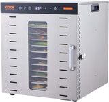 VEVOR Food Dehydrator, 10 Trays Stainless Steel Food Dehydrator Machine, 1000W Dehydrators with Digital Adjustable Timer & Temp, Dehydrator for Jerky Herb Meat Beef Fruit Dog Treats and Vegetables