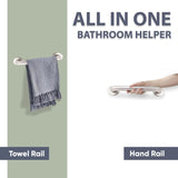 Stainless Steel 20cm Bathroom Shower Grab Bar & Towel Rail