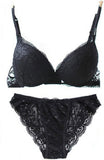 Nanier Women's Solid Lace Push up Bra Set