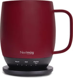 Nextmug - Temperature-Controlled, Self-Heating Coffee Mug (Burgundy - 14 oz.)