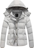GGleaf Women's Winter Coats Quilted Puffer Jacket Warm Snow Coat with Removable Hood