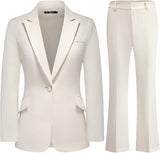 Women's Suit 2 Piece Set Pinstripe Blazer and Bootcut Dressy Pants Set for Work Office Business Outfits