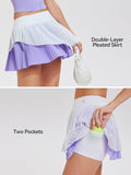 Airfree Tennis Skirt Sets for Women Outfits Lapel Collar Sleeveless Vests Patchwork Pleated Skirt Sets