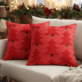 GEEORY Christmas Pillow Covers 18x18 Inch Set of 2, Christmas Decorations Xmas Tree Soft Plush Fluffy Faux Fur Decorative Throw Pillows Rustic Winter Decor Cushion Case Beige Brown GC034-18