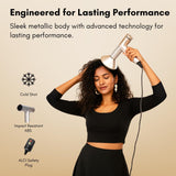 Hypersonic Hair Dryer | 110,000 RPM High-Speed Ionic Blow Dryer with 500 Million Negative Ions | No Heat Damage, Low Noise, 5 Attachments for All Hair Types