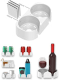 NOTMBESTM Shower Drink Holder for Beer, Drink, Wine, Bottle, Can, Coffee, Shower Beer Holder Fit for Wall or Desk Cup Organizer, Shower Cup Holder for Bath Wine Glass, Give It as a Gift (Black)