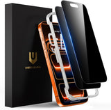 UNBREAKcable Privacy Screen Protector for iPhone 16 Pro Max, Anti-Spy Shatterproof Tempered Glass [True 28°Anti Spy] [9H Hardness] [Easy Installation Frame] Black Protector for iPhone 6.9" - 2 Pack
