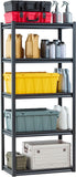 VEVOR Storage Shelving Unit, 5-Tier Adjustable, 2000 lbs Capacity, Heavy Duty Garage Shelves Metal Organizer Utility Rack, Black, 36" L x 18" W x 72" H for Kitchen Pantry Basement Bathroom Laundry