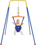 Baby Jumper with Stand, Toddler Swing Set forIndoor/Outdoor Play, Jumper for Baby 6-24 Months,Baby Jumpers and Bouncers with Adjustable Chain,Easy to Assemble & Store