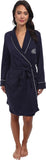 Lauren Ralph Lauren Hartford Lounge Short Shawl Collar Robe - Robe for Women - Long Sleeves - Quilted Cuffs Windsor Navy MD (US 8-10) One Size