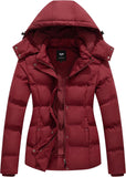 GGleaf Women's Winter Coats Quilted Puffer Jacket Warm Snow Coat with Removable Hood