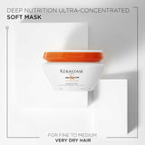 Kerastase Nutritive Masquintense Mask For Fine to Medium Dry Hair - Deeply Nourishes & Conditions, With Plant-Based Proteins & Niacinamide, 6.8 Fl Oz