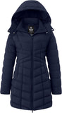 wantdo Women's Puffer Jacket Warm Padded Winter Coat Long Quilted Jacket (Available in Plus Size)