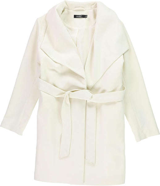 Ralph Lauren Womens Solid Belted Crepe Jacket, Black, Medium