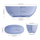 [61X29.5-Inch] Nuvia Freestanding Modern Oval Stone Resin Soaking Tub With Overflow Drain (SAK40125)