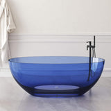 [61X29.5-Inch] Nuvia Freestanding Modern Oval Stone Resin Soaking Tub With Overflow Drain (SAK40125)