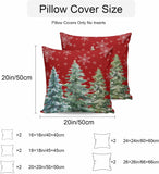 Outdoor Throw Pillow Covers Waterproof Pillow Cases 16x16in, Merry Christmas Tree Gradient Green Decorative Pillow Covers Cushion Cases for Couch Sofa Patio Garden,2 Pack Winter Snowflake on Red