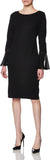 Calvin Klein Womens Long Sleeve Workwear Scuba Crepe Sheath Dress