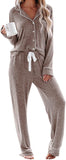 Aamikast Women's Pajama Sets Long Sleeve Button Down Sleepwear Nightwear Soft Pjs Lounge Sets