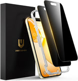 UNBREAKcable Privacy Screen Protector for iPhone 16 Pro Max, Full Coverage Shatterproof Tempered Glass [True 28°Anti Spy] [9H Hardness] [Installation Frame] Private Protector for iPhone 6.9"-2 Pack