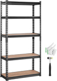 VEVOR Storage Shelving Unit, 5-Tier Adjustable, 2000 lbs Capacity, Heavy Duty Garage Shelves Metal Organizer Utility Rack, Black, 36" L x 18" W x 72" H for Kitchen Pantry Basement Bathroom Laundry