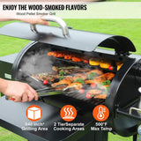 62-Inch Heavy-Duty Portable Wood Pellet BBQ Grill With Cart (SAK91308)