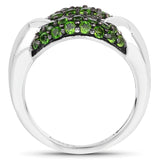 1.82 Carat Genuine Chrome Diopside .925 Sterling Silver Ring