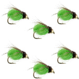 Bead Head LaFontaine Bright Green Deep Sparkle Caddis Pupa - 6 Flies Hook Size 16