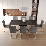 62.4" extendable 78.15" dining Table Set for 6-8 Person for Dining Room,C-shaped Tube Soft padded armless dining chair and Very large Dining Room Table Kitchen Table Chair Set with metal Legs