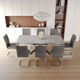 62.4" extendable 78.15" dining Table Set for 6-8 Person for Dining Room,C-shaped Tube Soft padded armless dining chair and Very large Dining Room Table Kitchen Table Chair Set with metal Legs