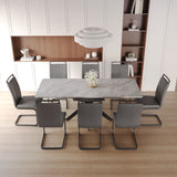 62.4" extendable 78.15" dining Table Set for 6-8 Person for Dining Room,C-shaped Tube Soft padded armless dining chair and Very large Dining Room Table Kitchen Table Chair Set with metal Legs