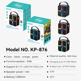 KP-876 Best-selling Wireless Bluetooth Speaker Portable Handle RGB Lighting Long Battery Life High Quality High Power In Stock