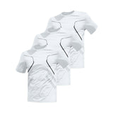 Mens Three-Piece Ice-Silk Quick-Drying Sports Short-Sleeve Top Set