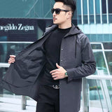 Mens Casual Mid-length Trench Coat