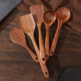 Spatula Soup Ladle And Wooden Turner Set In Teak