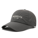 Men's And Women's Slim-fit Mesh Embroidered Letter Brooklyn Fashion Streetwear Baseball Cap Suitable For Daily Commuting, Outdoor Camping, And Weekend Outings.