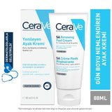 CeraVe SA Renewing Foot Cream - Exfoliates Dry, Cracked Feet with Salicylic Acid, Moisturizes, Fragrance-Free, Hypoallergenic - 88ml (2.96 fl oz)