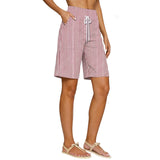 Loose-fit Striped High-waisted Shorts