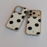 Retro Polka-dot Frosted Glass Magnetic Phone Case