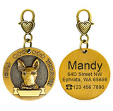 New dog identity card custom lettering tag Jin Mao Teddy dog bronze dog anti-lost pet brand
