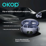 KP-206 New Wireless Bluetooth Earbuds Digital Battery Display OWS High Fidelity Audio Clip-On Design Export-Ready Factory Stock Gift Item