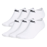 adidas Originals Big & Tall Trefoil No Show Socks (6-Pair) White X-Large