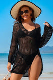 Crochet Side Split Beach Coverups Swimwear Dress